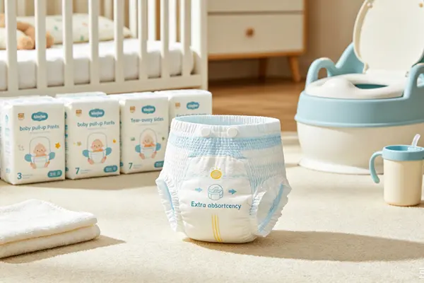 Baby pull-up pants sizes 3–7 with tear-away sides and extra absorbency – easy to wear for potty training – OEM from China