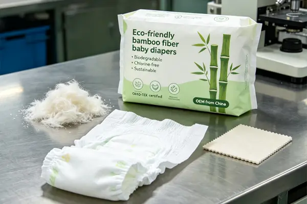 Eco-friendly bamboo fiber baby diapers – biodegradable, chlorine-free, sustainable – OEKO-TEX certified – OEM from China