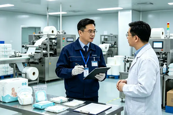 Factory audit and quality control inspection for hygiene products in China