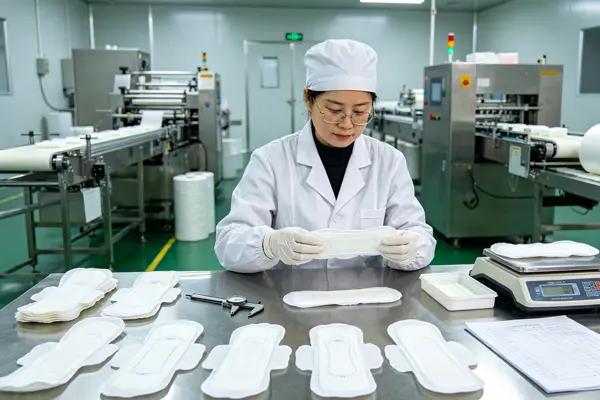 Variety of sanitary pads - organic cotton, overnight maxi, and panty liners - OEM supplier in China